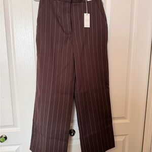 NWT- Abercrombie & Fitch Brown Pinstripe Trousers